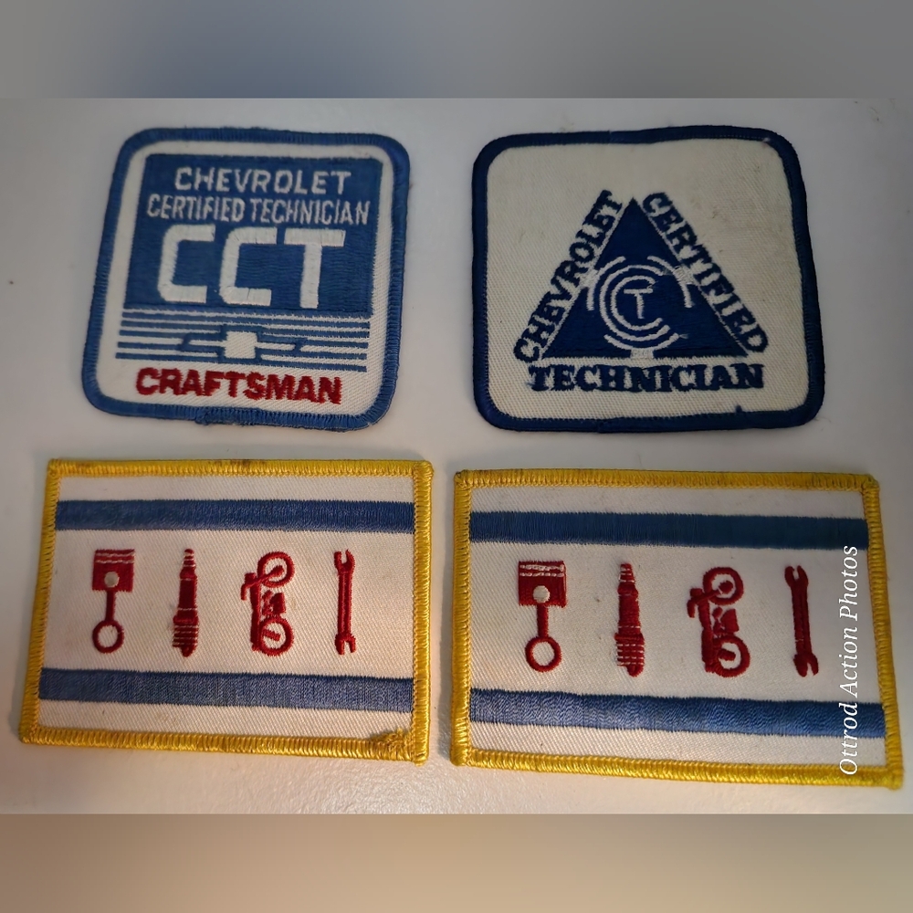 Vintage Chevrolet Certified Mechanics Patches.